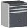 ladekast HxBxD 900x800x650mm 3laden RAL7035 front RAL7016