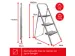 OUTLET Huishoudtrap met hoge beugel 3 treden antislip inklapbaar tot 1