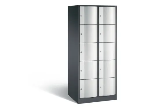 lockerkast cil.slot 1950x770x640mm 2x5 vakken RAL7021 front RAL7035