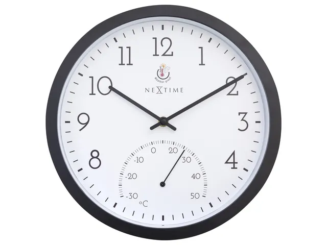 Buitenklok Nextime dia 30.5cm Marigold met temperatuur cijfers, zwarte