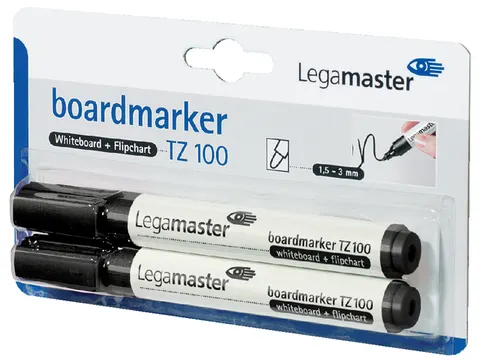 Viltstift Legamaster TZ100 Whiteboard Rond Zwart 1.5-3mm 2st