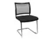 Chaise Visiteur Assise Tissu Noir Dos Maille Noir Cadre traineau