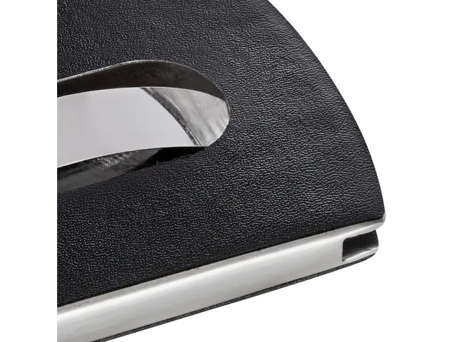 Etui pour cartes de visite noir imitation cuir "Snap" pour max 12 cart