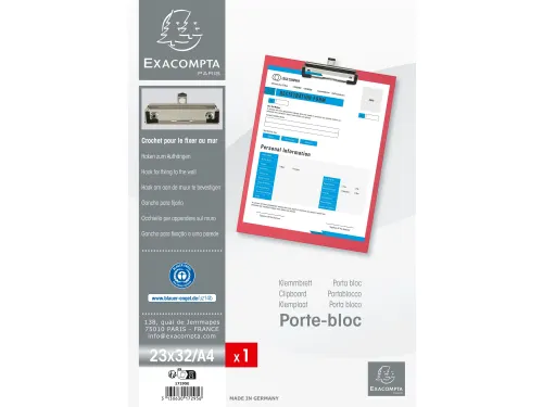 Klemplaat gecoat papier A4 rood