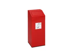 Afvalverzamelaar 45 liter 790x320x320mm sticker poetsdoeken Rood
