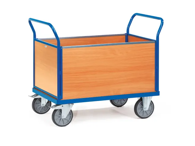 Vierwandwagens 2550 500kg 850x500mm Ral5007 Houten Plaat