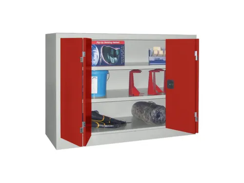Ruime Vouwdeurkast 1000x1200x600mm 2legborden Ral7035 Front Ral3000