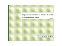 Piqûre 24x32cm - Registre des contrôles de santé et de sécurité a