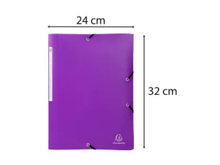 Elastomap 3 kleppen polypropyleen 5/10de Ondoorschijnend - A4-Paars - 7