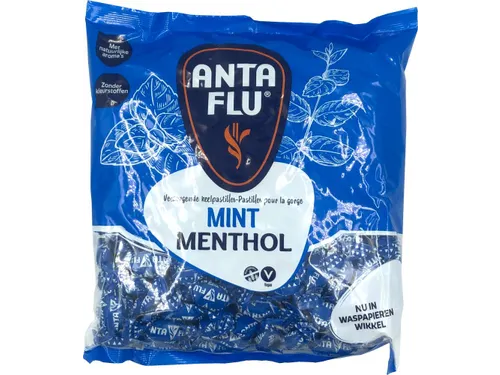 Anta Flu Keelpastilles Mint zak 1 KG Blauw