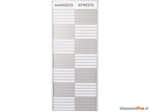 In-uit Bord 35 Namen Aluminium Aan/afwezigheidsbord Wit