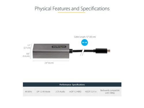 USB C naar Mini DisplayPort Adapter - 4K 60Hz USB-C naar mDP Adapter D