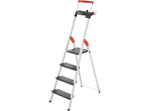 staande trap 4treden XXL treden/platform zwart stand H 0 84m