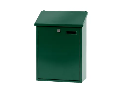 muurbrievenbus,groen,HxBxD 445x325x160mm,inworp boven,uitname voor