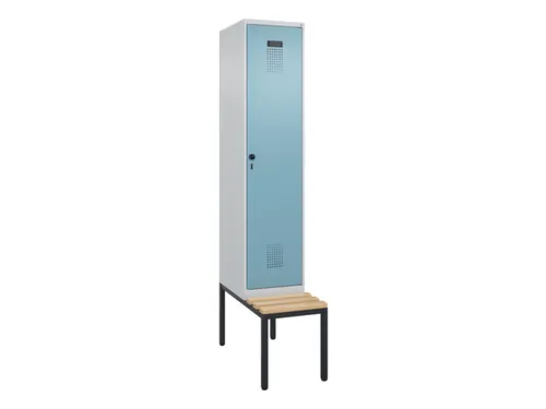 locker met bank,voor scheiding van kleding,HxBxD 2120x400x815mm,1vak