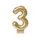 Verjaardagskaars cijfer 3 Folieballon Goud 10cm