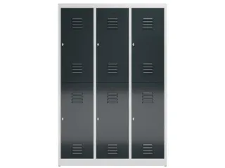 Dubbeldekse garderobekast 1800x1185x500mm 3x2vak 400mm RAL7035 RAL7016 - 2