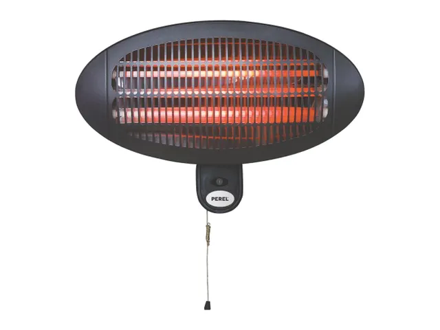 Terrasverwarmer 2000 W wandmontage met trekschakelaar Zwart