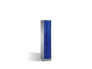 lockerkast,HxBxD 1950x396x640mm,1x5vakken,romp RAL7035,front RAL5010 - 1