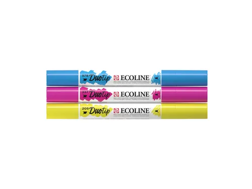 Duotip marker Ecoline primair set 3 kleuren