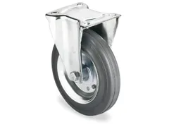 Bokwiel 50kg Dxb 80x30mm Massief Rubber Blauwgrijs Staalplaat Velg