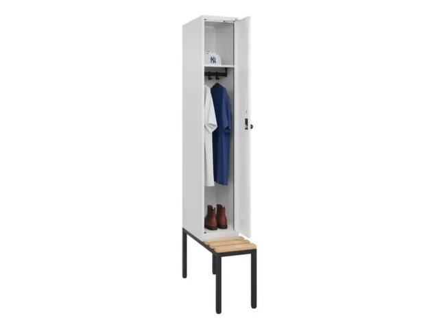 locker met bank,HxBxD 2120x300x815mm,1vak,vak B 300mm,draaigrendel