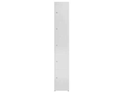 Lockerkast 1800x310x500mm 1x5 vakken cilinderslot, sokkel, RAL7035