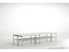 dubbele zitbank,HxLxD 450x1500x700mm,alu. lijsten,frame staal RAL7035