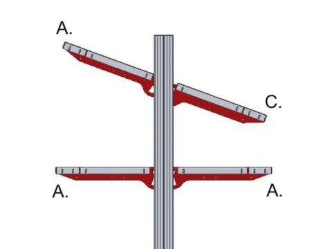 legbord,v. paktafel,BxD 1000x300mm,draagverm. 25kg,draagarmen,staal