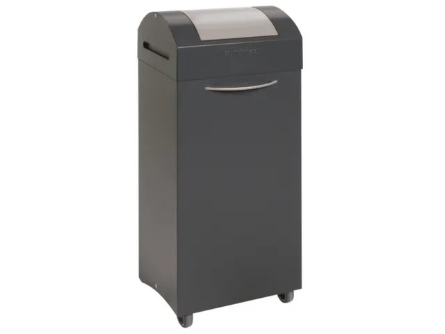 Afvalbak 75 Liter 840x380x320mm Plaatstaal 2 Wielen Klep Grijs