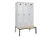 locker met bank,voor scheiding van kleding,HxBxD 2120x1200x815mm,3vak