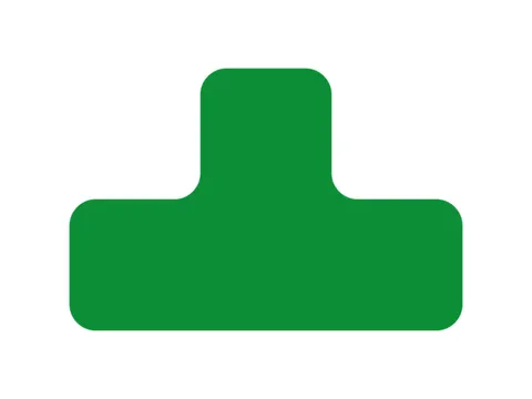 plaksymbool,T-vorm,markering HxB 100x150mm,PVC,groen