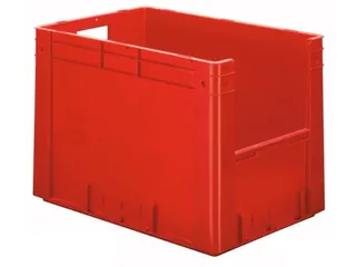 Euronorm Stapelkrat Rood 420x600x400mm 80l Gesloten Grijpopening - 1