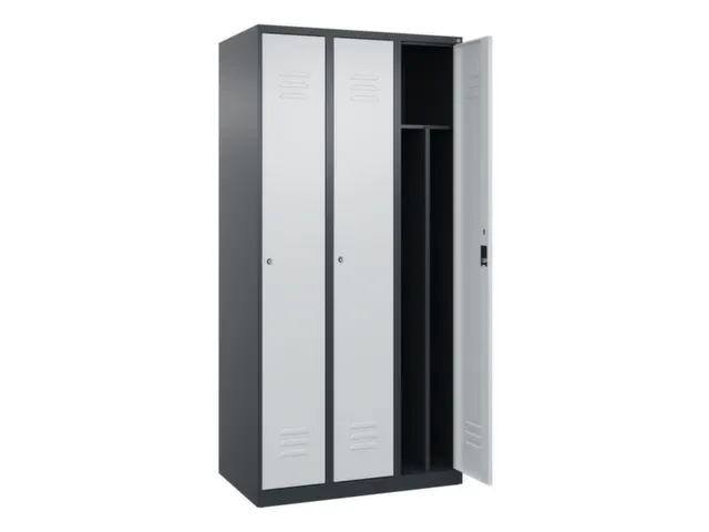 armoire vestiaire noir et blanc,HxlxP 1850x900x500mm,3compart.