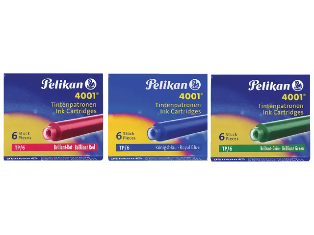 Inktpatroon Pelikan 4001 donkergroen 6 stuks