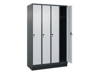 locker,HxBxD 1950x1200x500mm,4vak,vak B 300mm,draaigrendel,sokkel - 2