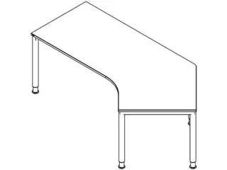 In hoogte verstelbaar hoekbureau 680-820x2170x1130mm zwart - 1