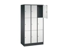 lockerkast,RAL 7021/RAL 7035,HxBxD 1950x920x500mm,3x3vakken,cil.-slot