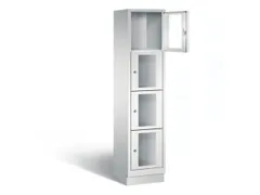 Lockerkast 1800x420x500mm 1x4 vakken Cilinderslot, Sokkel, RAL7035