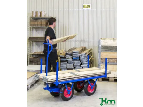 handtrekwagen,draagverm. 1500kg,laadvl. LxB 2500x1000mm,Multiplexplaat