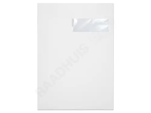Envelop Raadhuis 229x324 C4 VR akte plakstrip wit 120gr 25 stuks