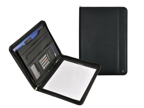 DESQ A4 Conferentiemap Met Ritssluiting, Schrijfblok en Rekenmachine