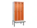 locker met bank,voor scheiding van kleding,HxBxD 2120x900x815mm,3vak