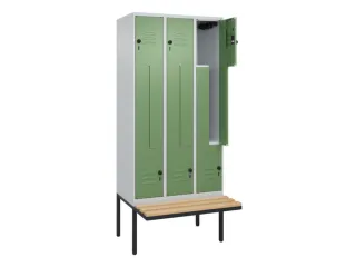 Z-garderobekast,HxBxD 2120x900x815mm,6vak,vak B 300mm,draaigrendel - 2