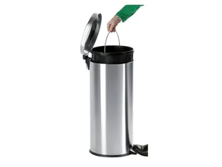 Afvalbak Pedaalemmer Rond 3 Liter Mat RVS - 3