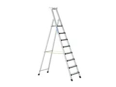 trapladder,eenzijdig,8treden,m. bekleding,stand H 2m,balk L 2,87m