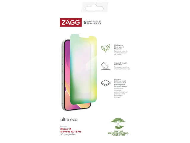 InvisibleShield Ultra Eco, Apple, iPhone 16e/14/13/13 Pro, Anti-bacté