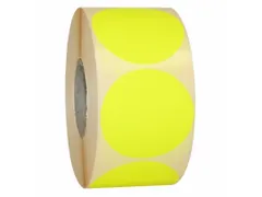 Etiket Rond Fluor Geel 50mm Op rol 2000 Stuks