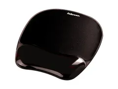 Muismat met polssteun Fellowes Crystals gel transparant zwart