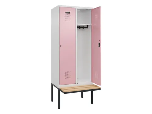 locker met bank,HxBxD 2120x800x815mm,2vak,vak B 400mm,cilinderslot
